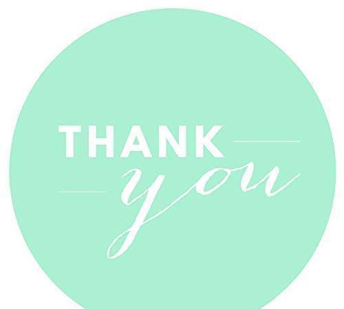 Chic Thank You Circle Favor Labels-Set of 40-Andaz Press-Mint Green-