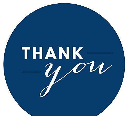 Chic Thank You Circle Favor Labels-Set of 40-Andaz Press-Navy Blue-