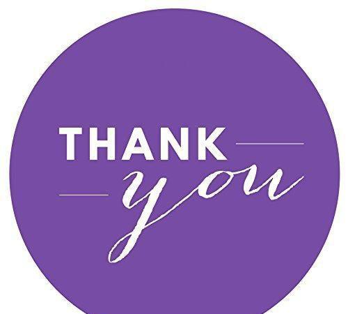 Chic Thank You Circle Favor Labels-Set of 40-Andaz Press-Purple-