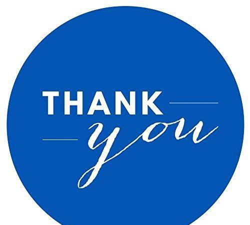 Chic Thank You Circle Favor Labels-Set of 40-Andaz Press-Royal Blue-