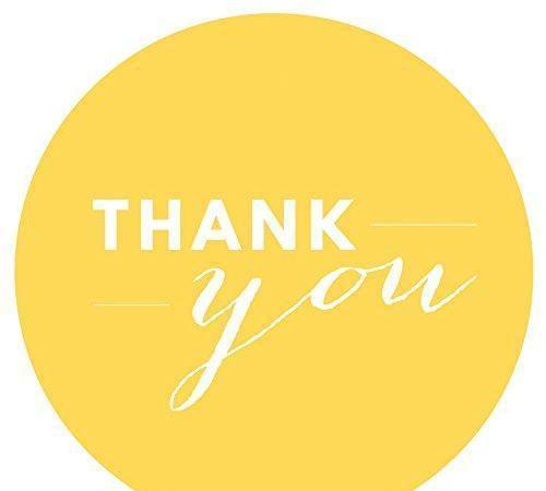 Chic Thank You Circle Favor Labels-Set of 40-Andaz Press-Yellow-