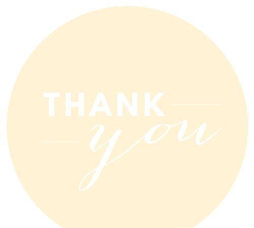 Chic Thank You Circle Favor Labels-Set of 40-Andaz Press-Ivory-