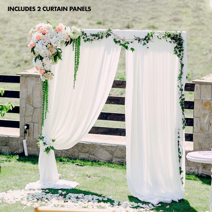 Chiffon Backdrop Wedding Curtains-Set of 1-Koyal Wholesale-Terracotta-