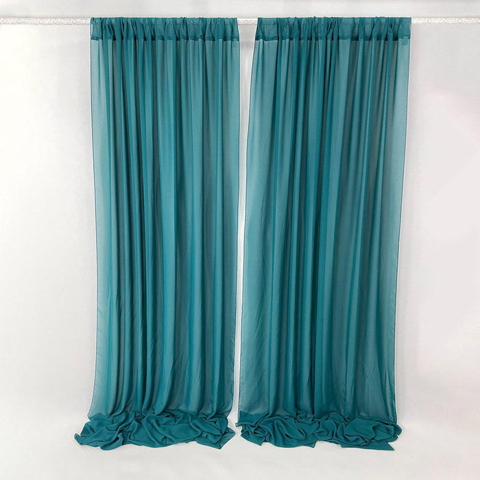 Chiffon Backdrop Wedding Curtains-Set of 1-Koyal Wholesale-Emerald Green-