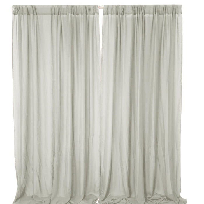 Chiffon Backdrop Wedding Curtains-Set of 1-Koyal Wholesale-Grey-
