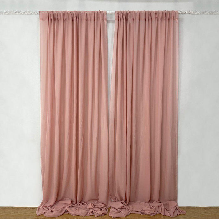 Chiffon Backdrop Wedding Curtains-Set of 1-Koyal Wholesale-Mauve-