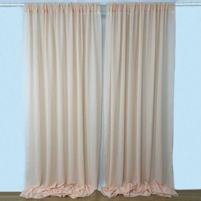 Chiffon Backdrop Wedding Curtains-Set of 1-Koyal Wholesale-Peach-