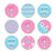 Chocolate Drop Labels Trio, Fits Hershey's Kisses, Ultimate Gender Reveal Baby Shower Collection-Set of 216-Andaz Press-Pink and Baby Blue-