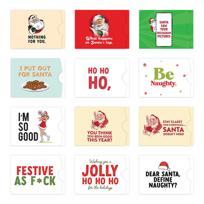 Christmas Gift Card Holder Assortment Stocking Stuffers-Set of 12-Andaz Press-Funny Ho Cards-