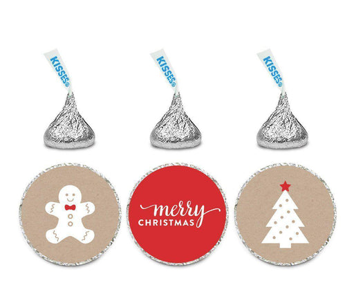 Christmas Hershey's Kisses Favor Labels-Set of 216-Andaz Press-Santa & Rudolph-