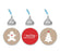 Christmas Hershey's Kisses Favor Labels-Set of 216-Andaz Press-Santa & Rudolph-