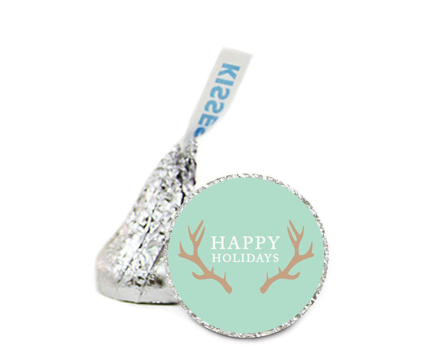 Christmas Hershey's Kisses Favor Labels-Set of 216-Andaz Press-Santa & Rudolph-