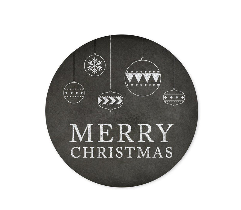 Christmas Round Circle Gift Label Stickers-Set of 40-Andaz Press-A Gift From Santa-