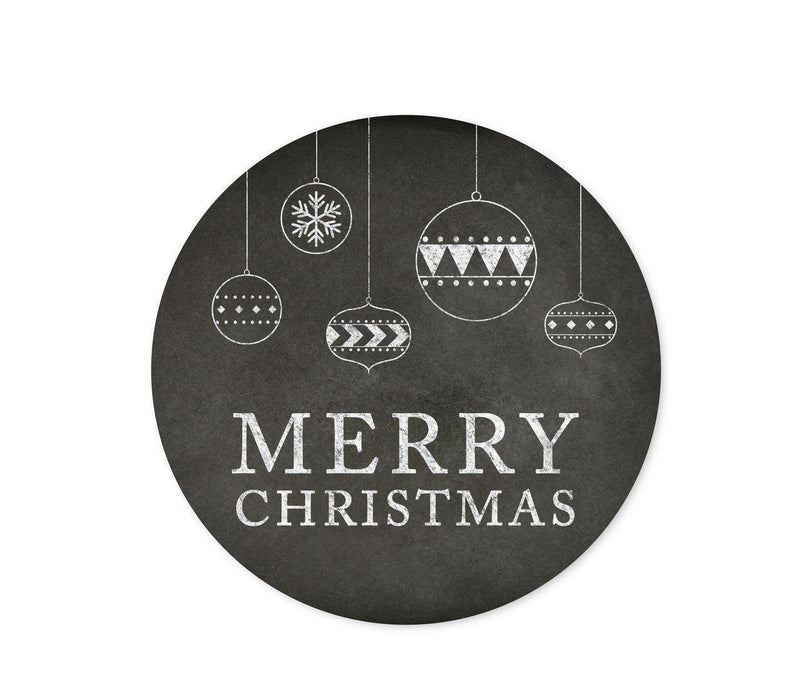 Christmas Round Circle Gift Label Stickers-Set of 40-Andaz Press-Chalkboard-