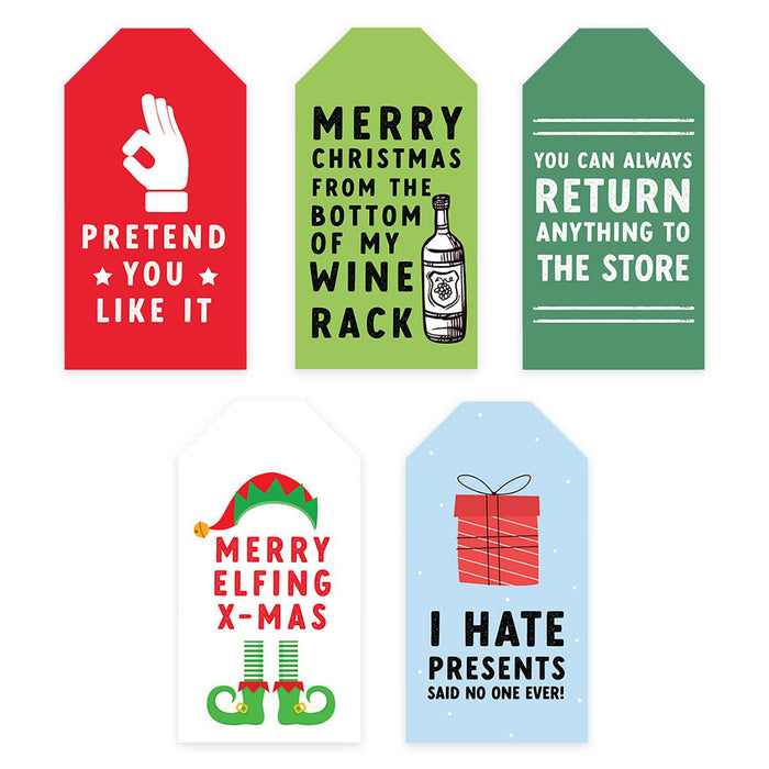 Christmas Self Adhesive Gift Sticker Labels Classic Gift Labels , Craft Supplies Xmas Wrapping-Set of 20-Andaz Press-Sarcastic Funny Christmas-