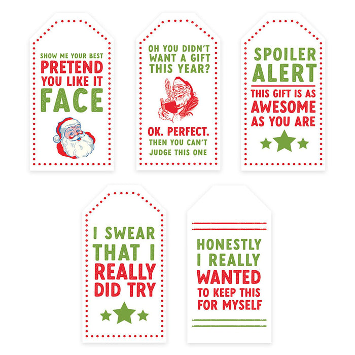 Christmas Self Adhesive Gift Sticker Labels Classic Gift Labels , Craft Supplies Xmas Wrapping-Set of 20-Andaz Press-Silly Christmas-