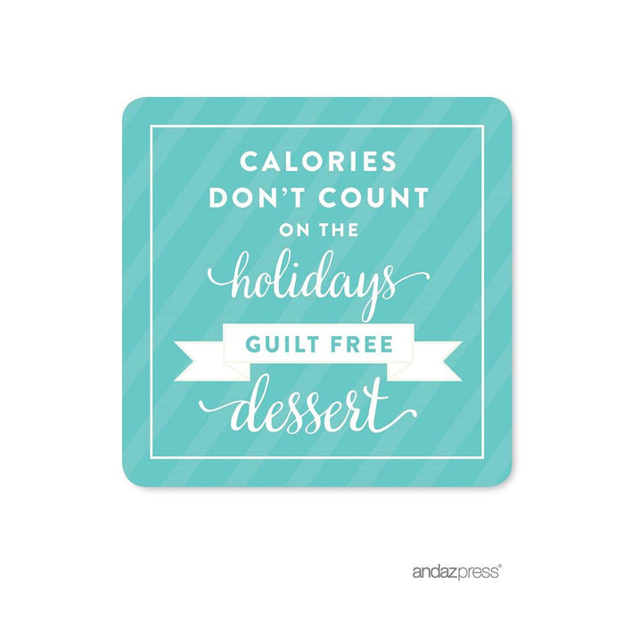 Christmas Square Gift Label Stickers-Set of 40-Andaz Press-Calories Don't Count-