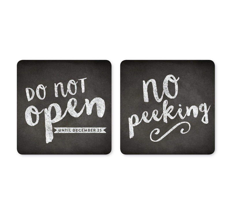 Christmas Square Gift Label Stickers-Set of 40-Andaz Press-Do Not Open Until-