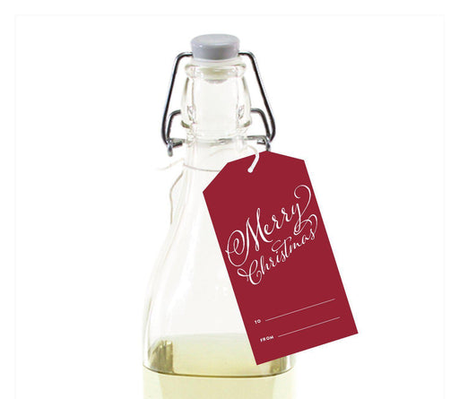 Christmas To/From Classic Large Gift Tags-Set of 12-Andaz Press-Red-