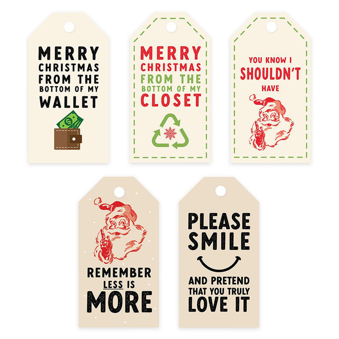 Classic Christmas Gift Tags with String Card Stock Paper Name Tags for Gifts Christmas-Set of 20-Andaz Press-Funny Christmas Tags-