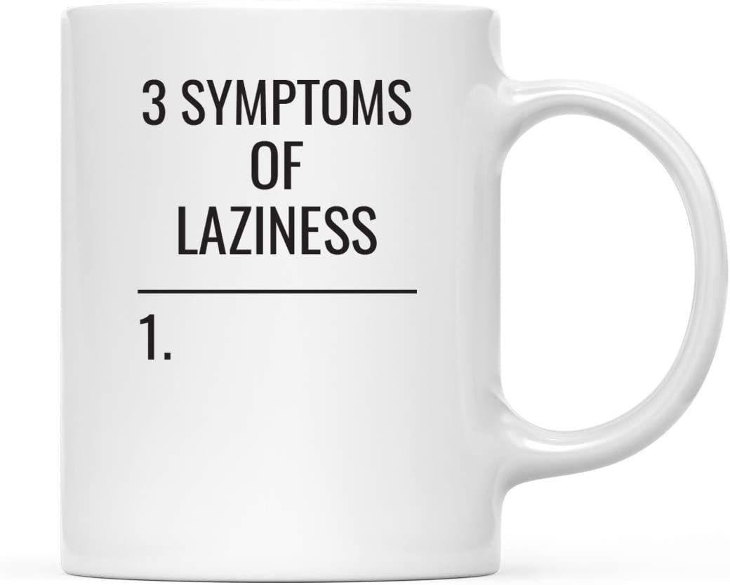 Coffee Mug, 3 Symptoms of Laziness 1-Set of 1-Andaz Press-