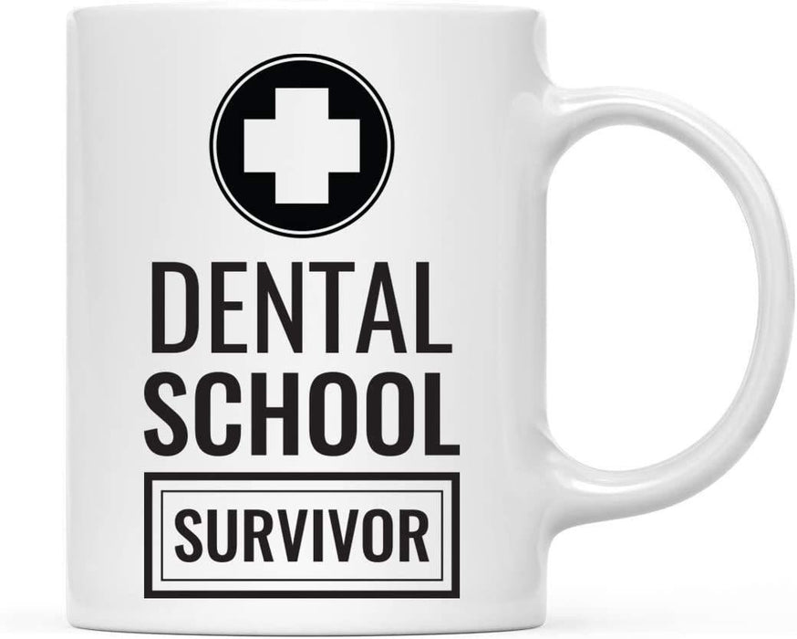 Coffee Mug, Dental School Survivor, Emergency Symbol Graphic-Set of 1-Andaz Press-