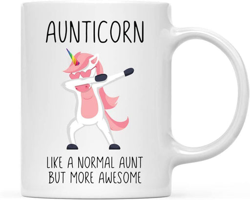 Coffee Mug Gift, Aunticorn Like A Normal Aunt. But More Awesome, Pink Unicorn Graphic-Set of 1-Andaz Press-