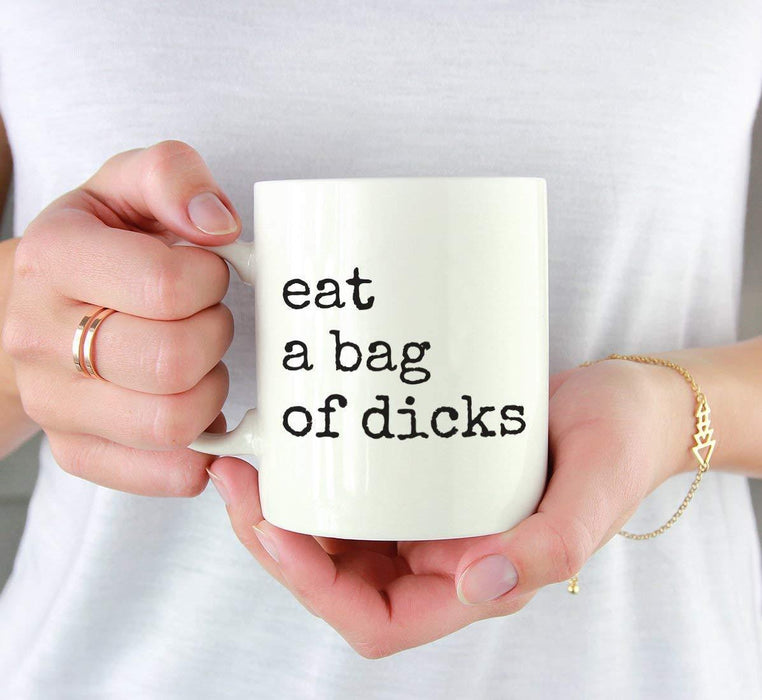 Coffee Mug Gift, Typewriter Style, Eat a Bag of Dicks-Set of 1-Andaz Press-