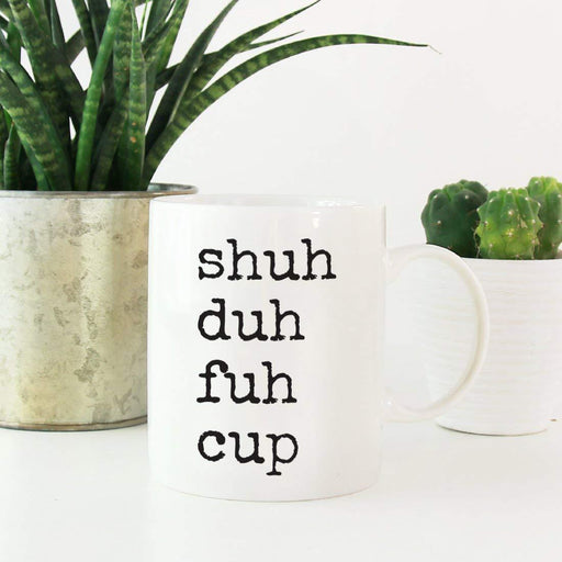 Coffee Mug Gift, Typewriter Style, Shuh Duh Fuh Cup-Set of 1-Andaz Press-