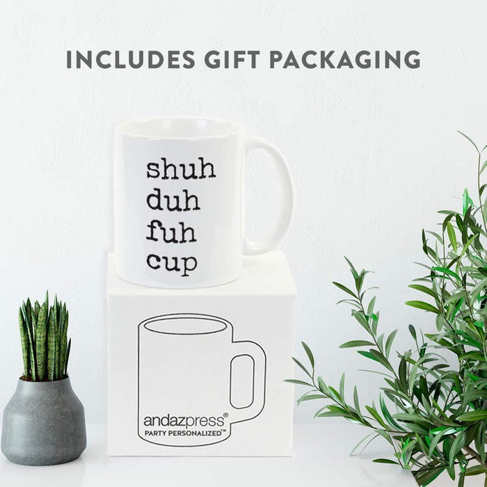 Coffee Mug Gift, Typewriter Style, Shuh Duh Fuh Cup-Set of 1-Andaz Press-