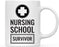 Coffee Mug, Nursing School Survivor, Emergency Symbol Graphic-Set of 1-Andaz Press-