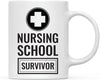 Coffee Mug, Nursing School Survivor, Emergency Symbol Graphic-Set of 1-Andaz Press-
