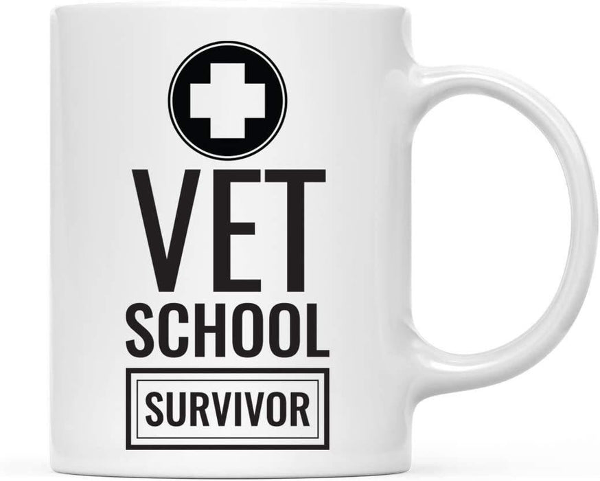 Coffee Mug, Vet School Survivor, Emergency Symbol Graphic-Set of 1-Andaz Press-