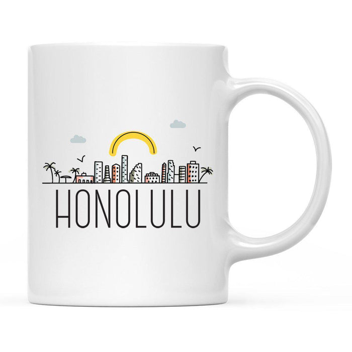 Colorful City Skyline City Name Graphic Coffee Mug-Set of 1-Andaz Press-Atlanta-