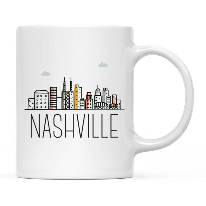 Colorful City Skyline City Name Graphic Coffee Mug-Set of 1-Andaz Press-Atlanta-