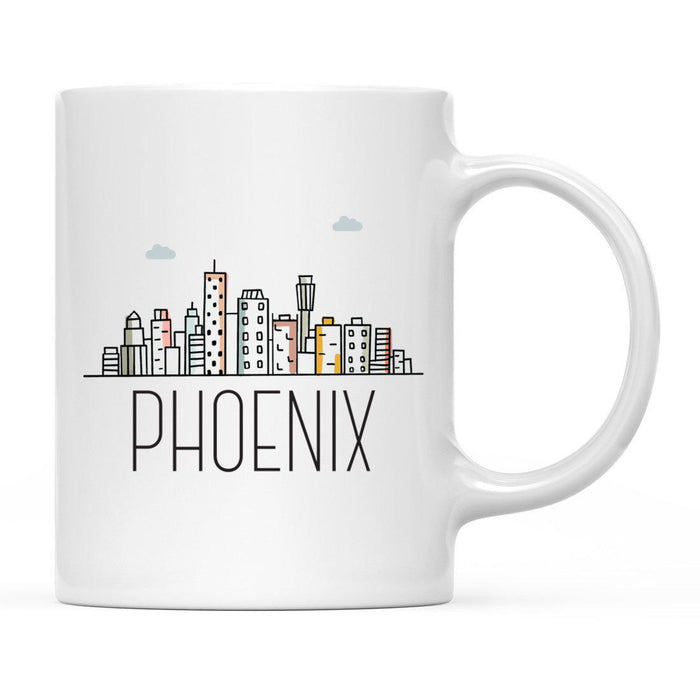 Colorful City Skyline City Name Graphic Coffee Mug-Set of 1-Andaz Press-Atlanta-