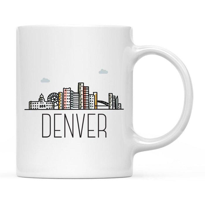 Colorful City Skyline City Name Graphic Coffee Mug-Set of 1-Andaz Press-Atlanta-