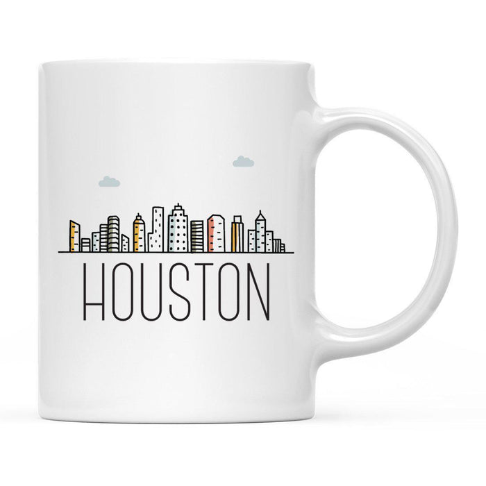 Colorful City Skyline City Name Graphic Coffee Mug-Set of 1-Andaz Press-Houston-