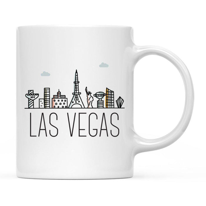 Colorful City Skyline City Name Graphic Coffee Mug-Set of 1-Andaz Press-Las Vegas-