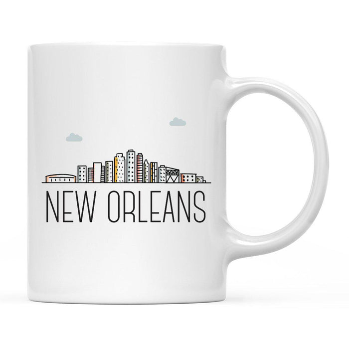 Colorful City Skyline City Name Graphic Coffee Mug-Set of 1-Andaz Press-New Orleans-