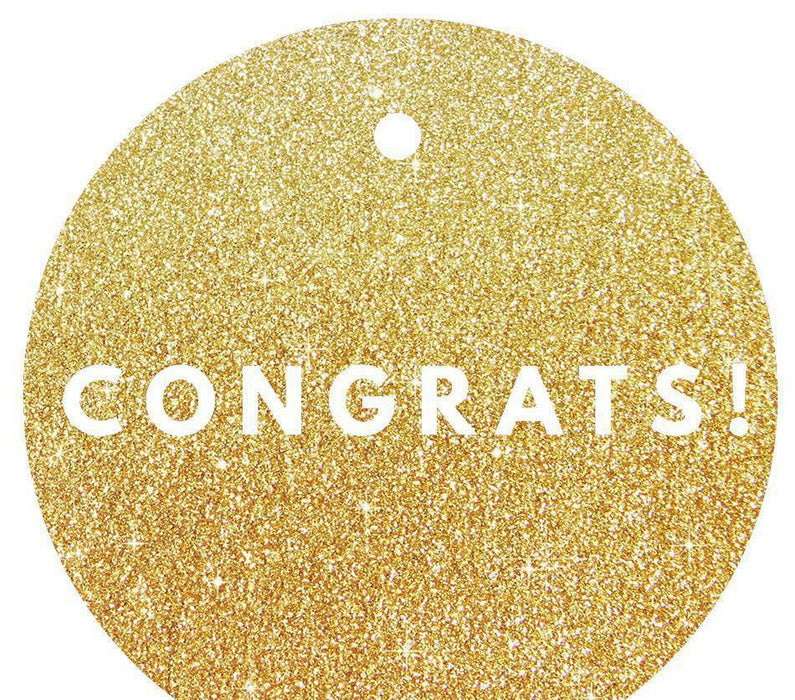 Congrats! Circle Gift Tags, Modern Style-Set of 24-Andaz Press-Gold-