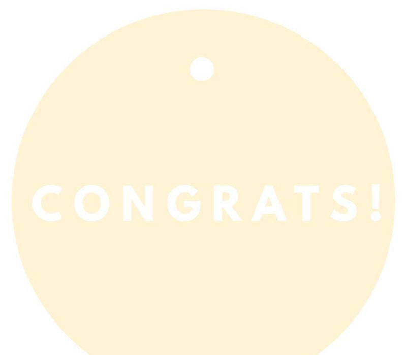 Congrats! Circle Gift Tags, Modern Style-Set of 24-Andaz Press-Ivory-