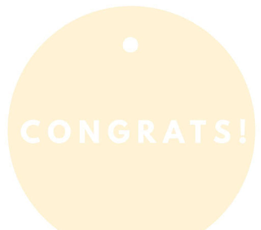 Congrats! Circle Gift Tags, Modern Style-Set of 24-Andaz Press-Ivory-