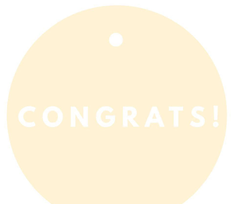 Congrats! Circle Gift Tags, Modern Style-Set of 24-Andaz Press-Ivory-