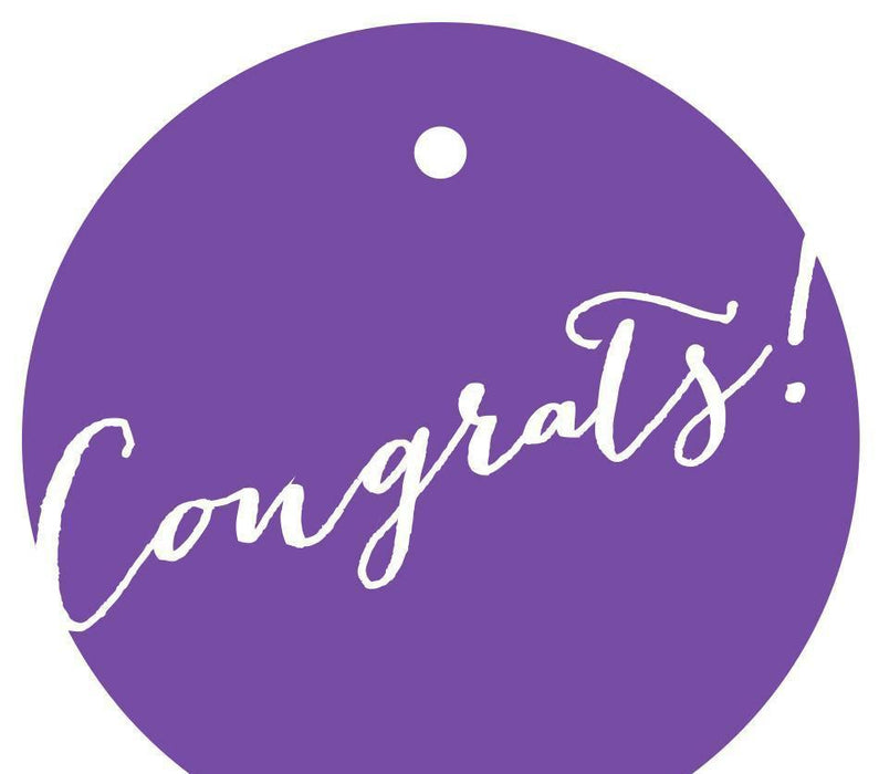 Congrats! Circle Gift Tags, Whimsical Style-Set of 24-Andaz Press-Ivory-