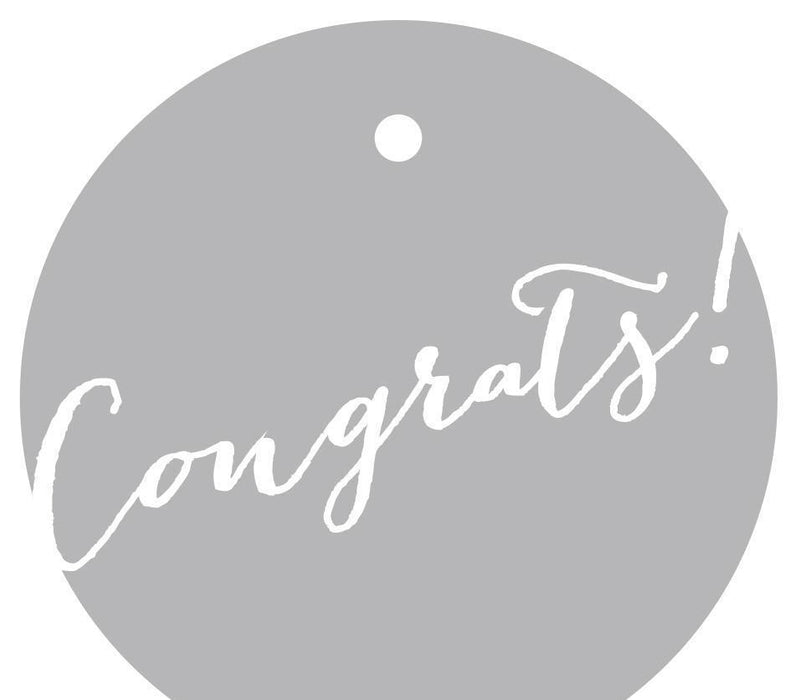 Congrats! Circle Gift Tags, Whimsical Style-Set of 24-Andaz Press-Ivory-