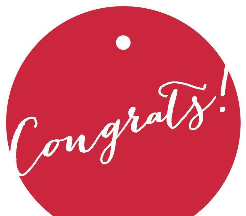 Congrats! Circle Gift Tags, Whimsical Style-Set of 24-Andaz Press-Ivory-