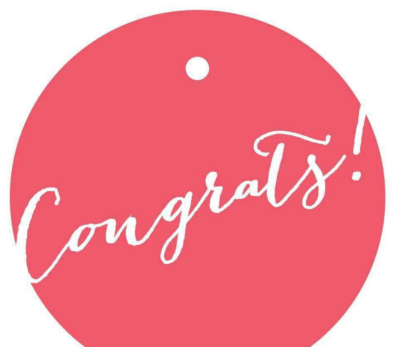 Congrats! Circle Gift Tags, Whimsical Style-Set of 24-Andaz Press-Ivory-