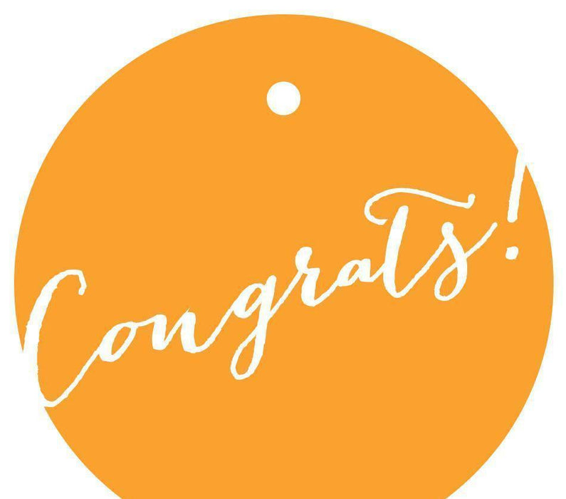 Congrats! Circle Gift Tags, Whimsical Style-Set of 24-Andaz Press-Ivory-