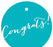 Congrats! Circle Gift Tags, Whimsical Style-Set of 24-Andaz Press-Aqua-
